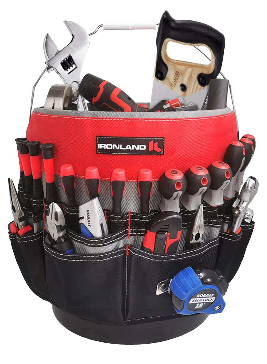 Bucket Tool Organizer with 51 Pockets for 3.5-5 Gallon Buckets - Ideal for Garde