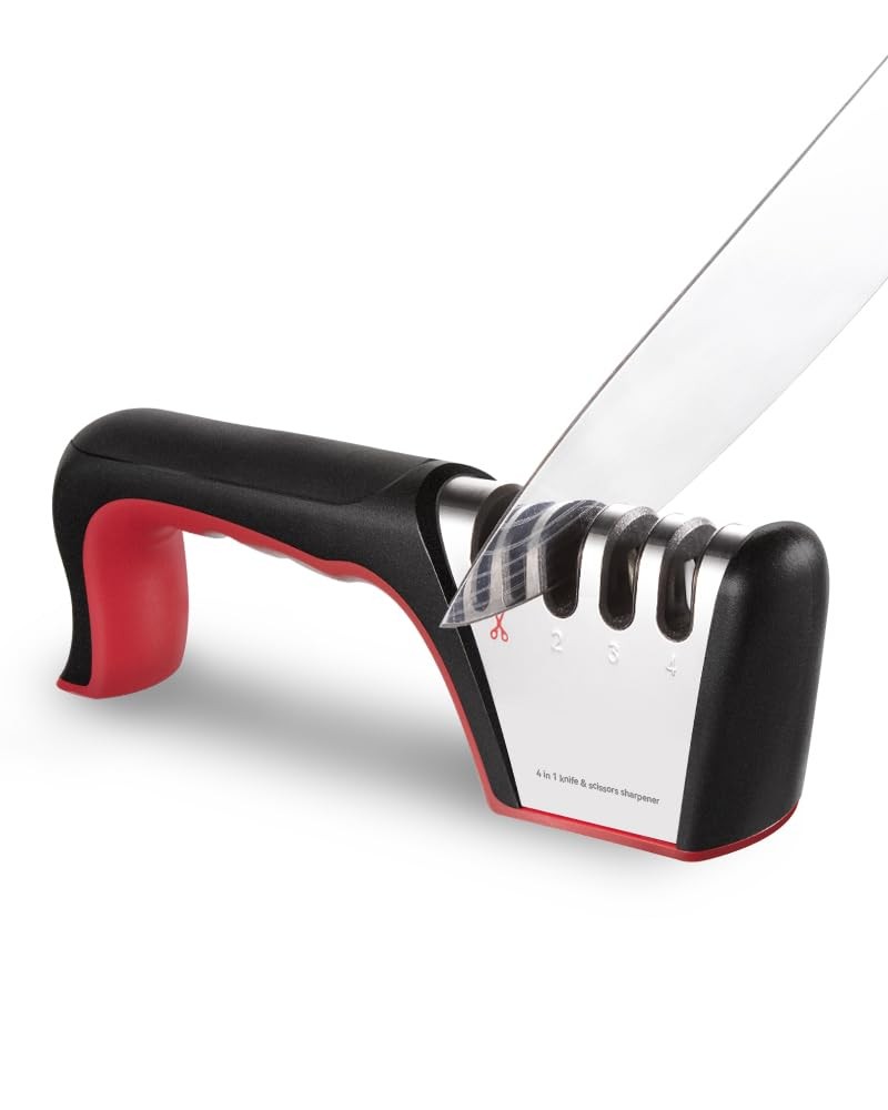 4-in-1 Sharpener, Kitchen for Ceramic , Steel and Scissors, Aiding in Repair,...