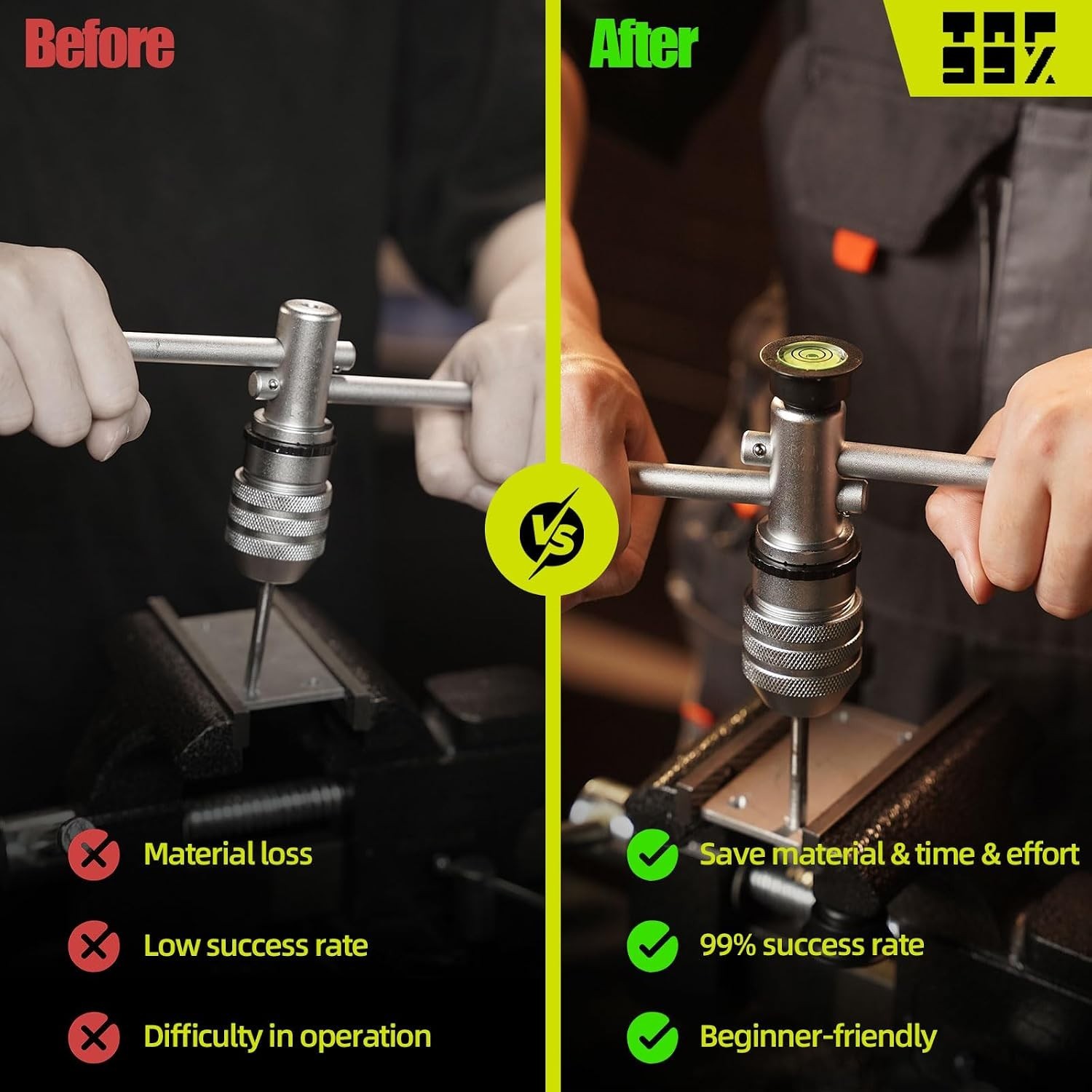 Magnetic Bubble Level Tool for Vertical Tapping - Precision DIY Success Tool