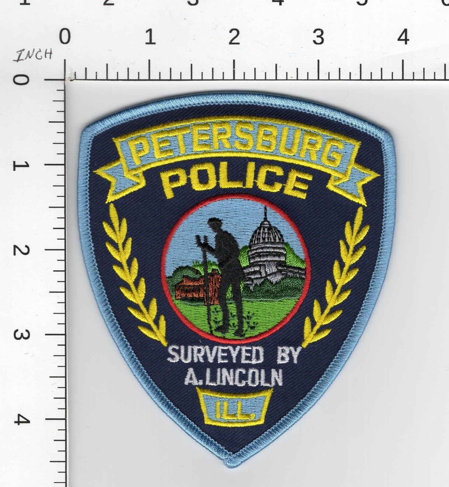 PETERSBURG ILLINOIS ^^^^ COLLECTIBLE POLICE EMBROIDERED PATCH