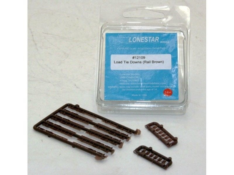 HO 1:87 Lonestar # 12109 Load Tie Downs, Chains - 15 pcs. 2 roll ups - Rail Brow