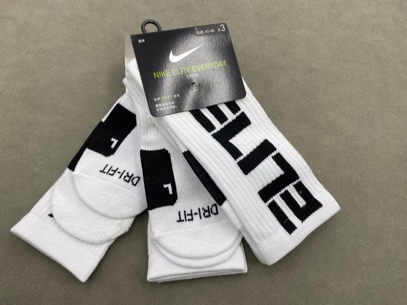 3 Pairs Nike Elite Basketball Crew Socks Everyday All sports Mens Size L 8-12