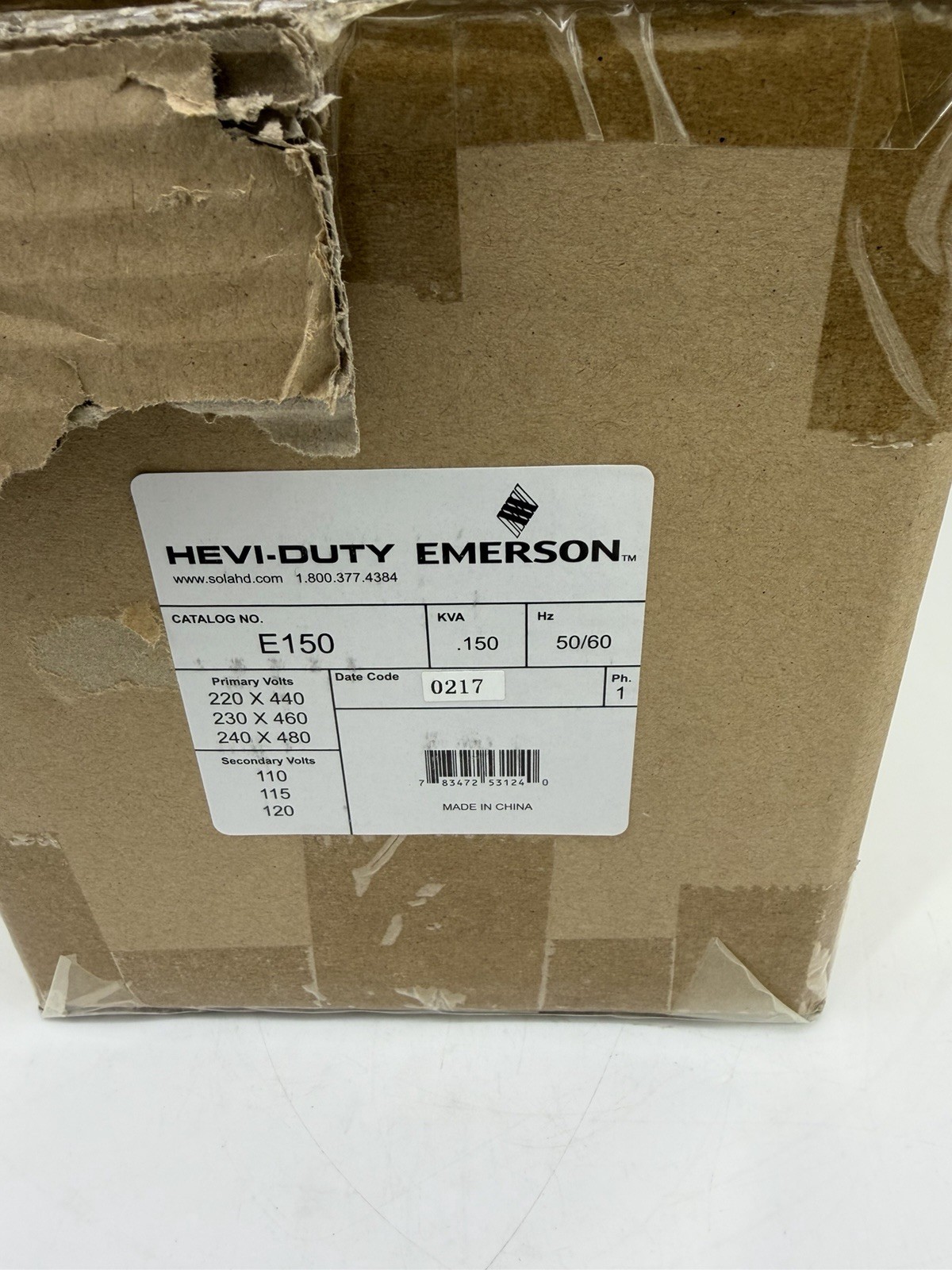 Emerson Hevi-Duty E150 Transformer *New*