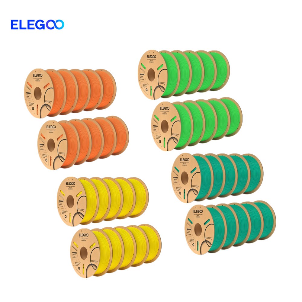 ELEGOO PLA 3D Printer Material 1.75mm Filament 10kg Yellow Green Orange lot