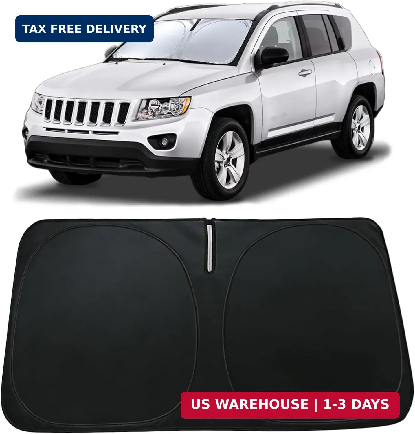 Windshield Sun Shade Custom-Fit for Jeep Compass 2007-2016 | Front Window Sunsha