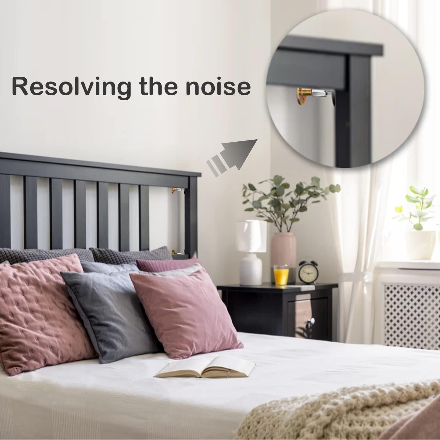Easy Install Adjustable Bed Frame Anti-Shake Tool - Wall Protection 2-Pack