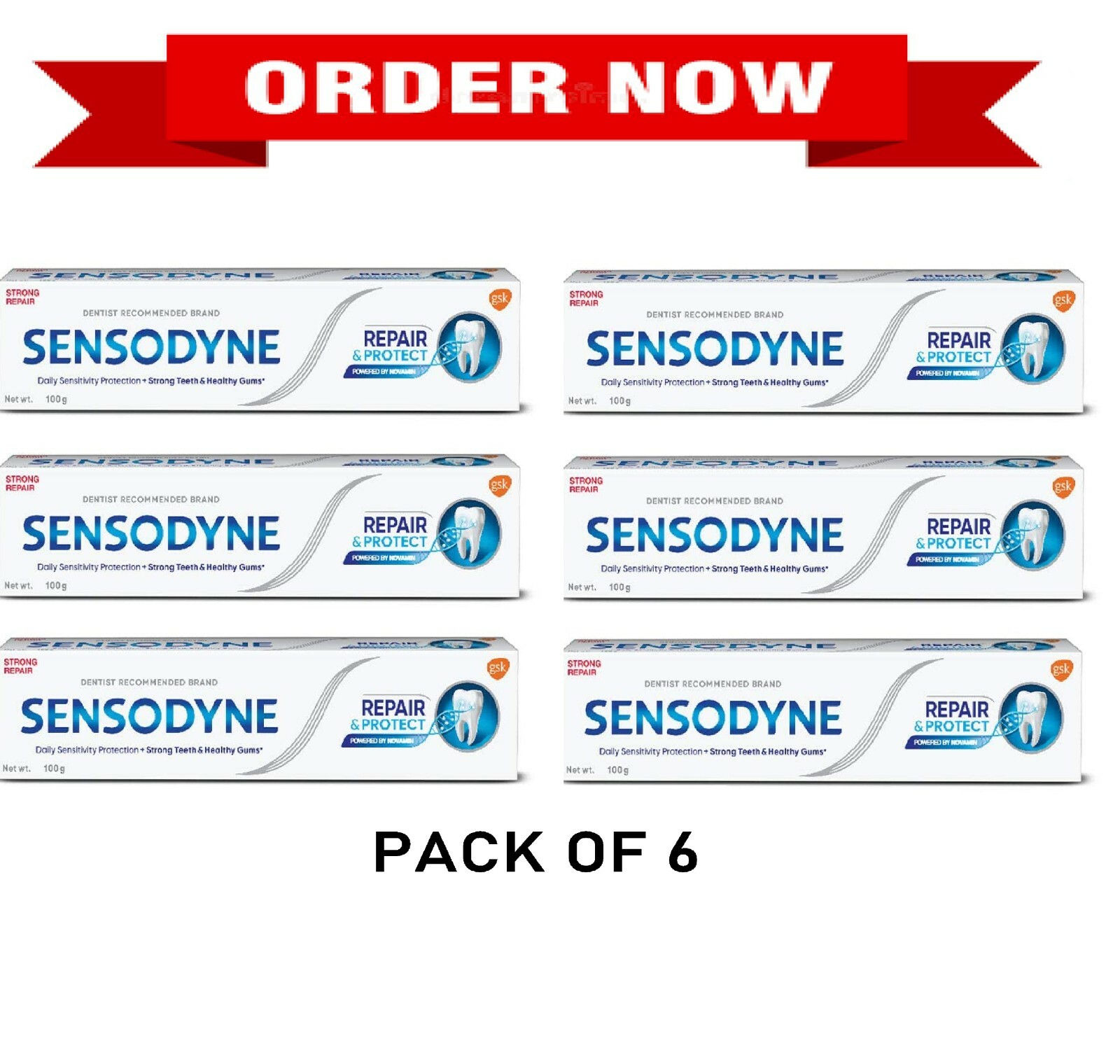 Sensodyne Repair & Protect with NOVAMIN 70 gm (pack of 6) Free Shipping