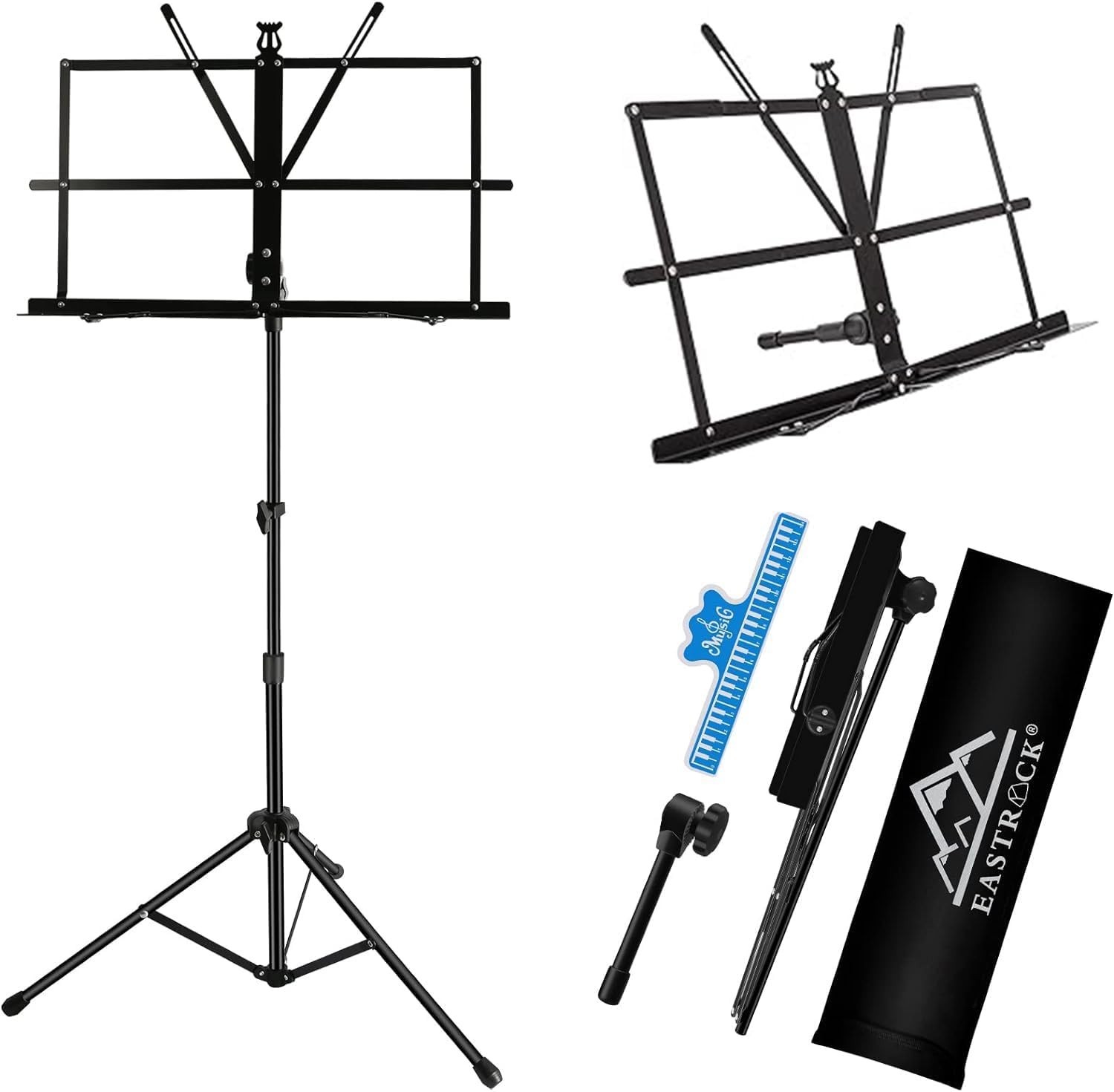 Foldable Music Stand with Carrying Bag - Adjustable Height, Portable Design