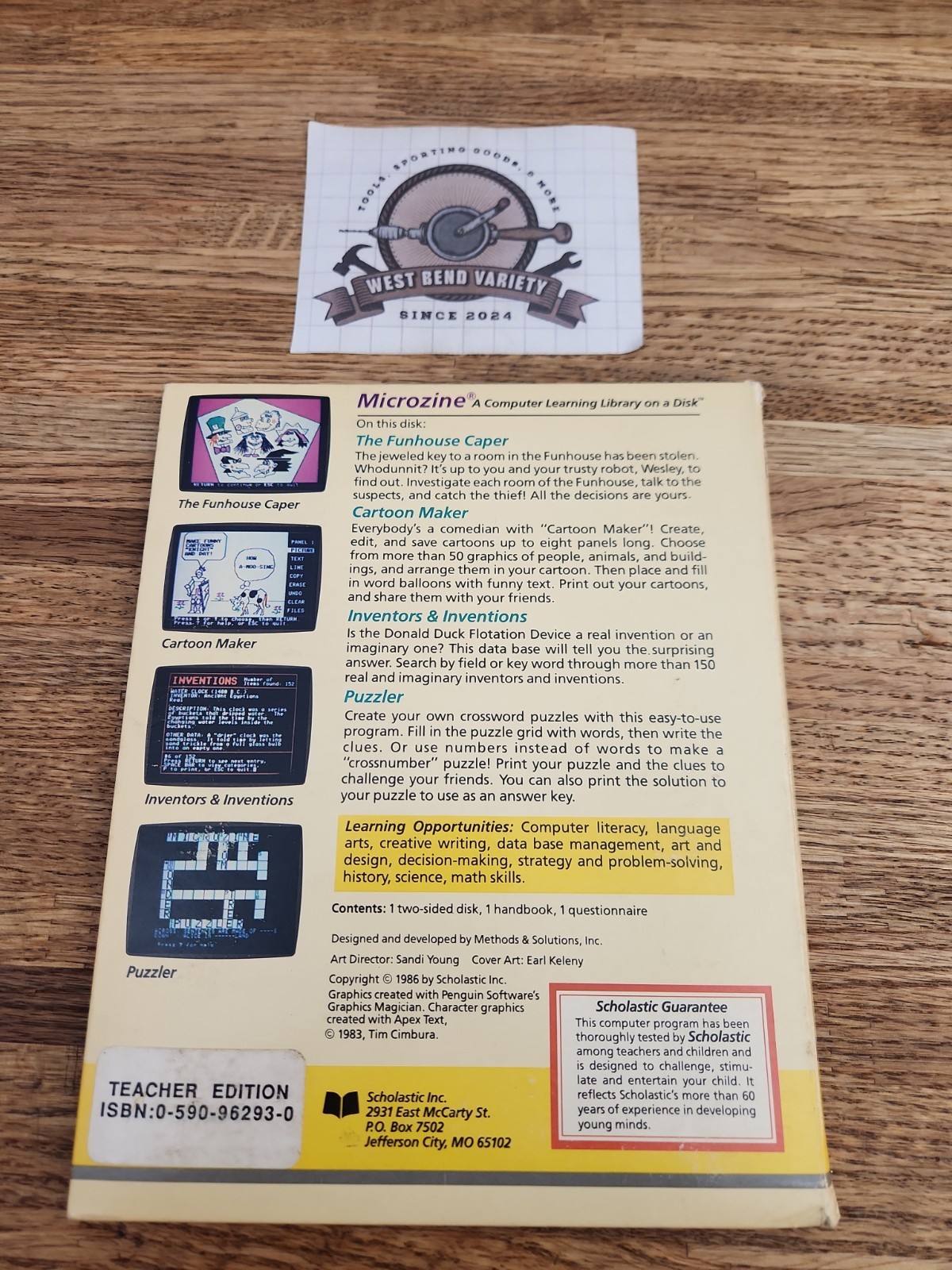 Scholastic Microzine No. 14 Funhouse Caper Brochure & Floppy Disk