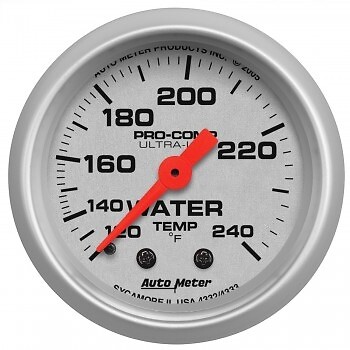 AutoMeter 4332 2-1/16 in. Water Temperature Gauge, 120-240 F, Mechanical, Ultra