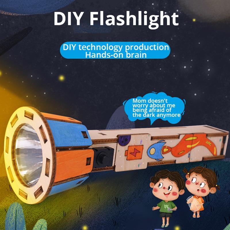 LED Flashlight Science Diy Kit Educational Xmas Gifts Kids Toy Learning Project