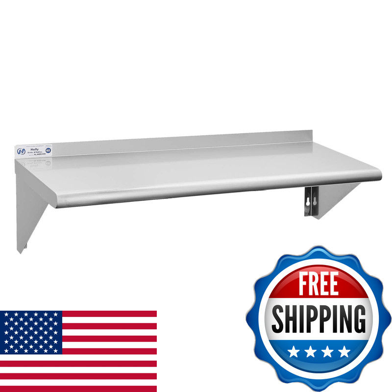 Hally Sinks & Tables H Hally Stainless Steel Shelf 14 X 36 Inches 300 Lb