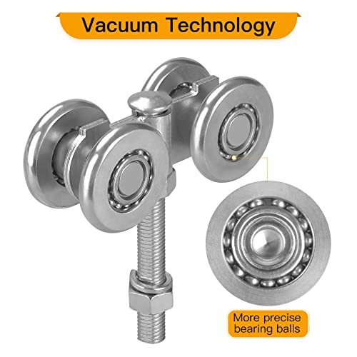 Trolley Assembly, Silent Rollers Wheel for 1-3/4" Wide and 2-1/4" or Taller