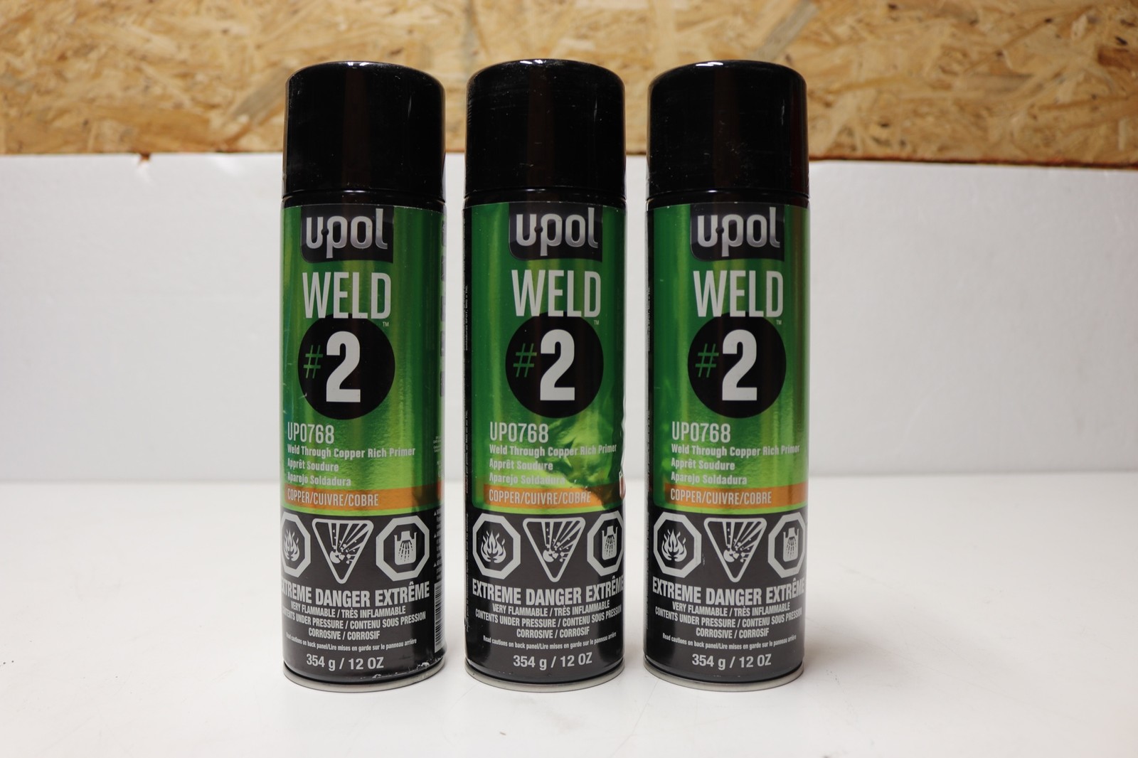 3x Lot Upol Weld #2 UP0768 Weld Through Copper Rich Primer Spray 12oz