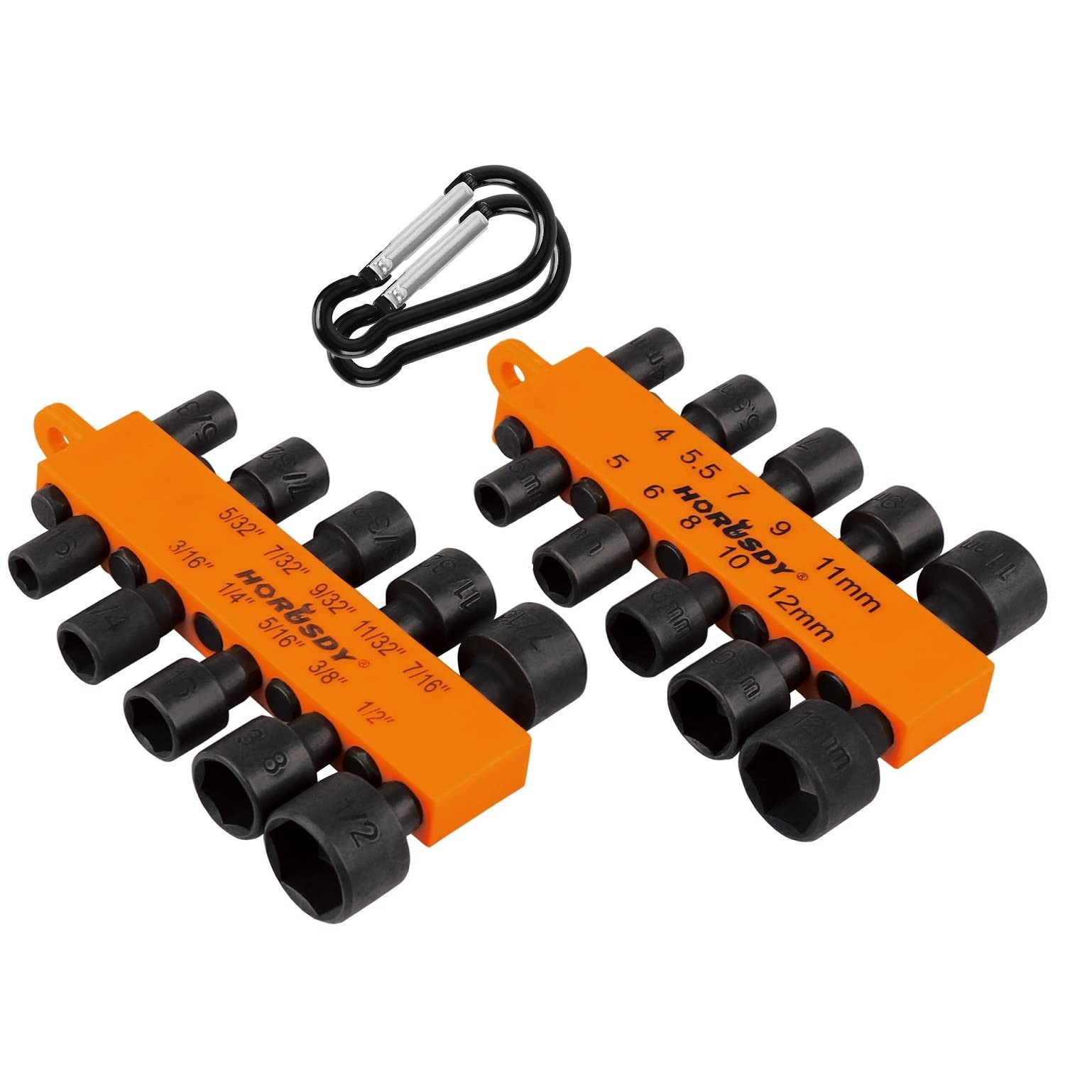 HORUSDY 22-Piece Power Nut Driver Set for Impact Drill, SAE and One Size