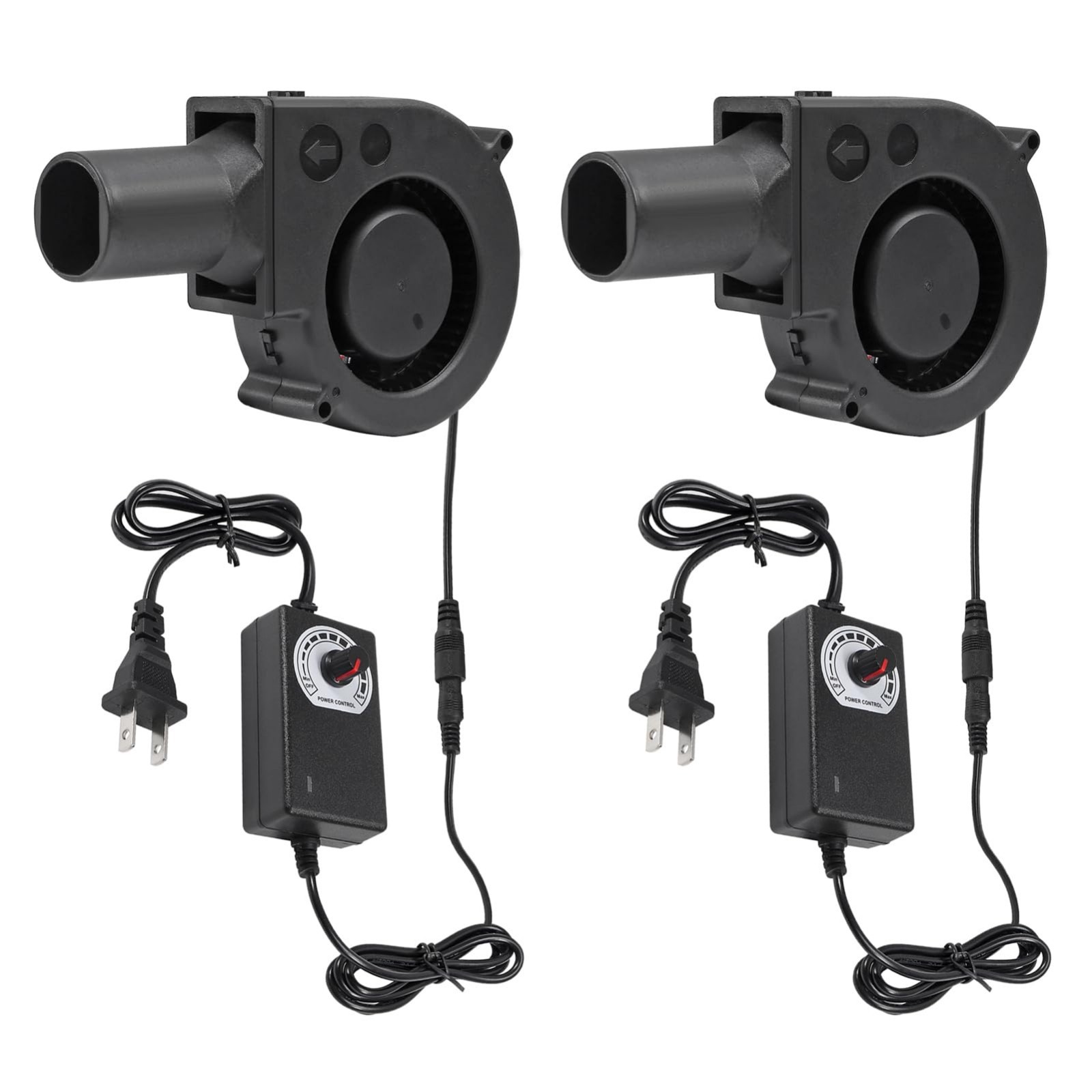 2Pcs 97mm BBQ Fan Blower 12V with Variable Speed Controller for Charcoal Starter