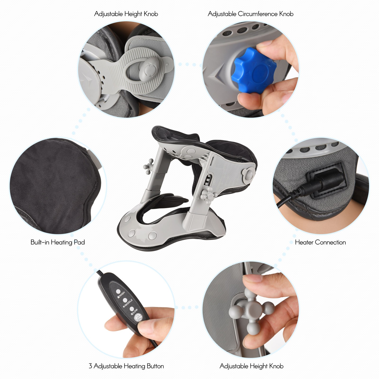 Neck Traction Device Stretcher Cervical Traction Device Adjustable Pain Relief