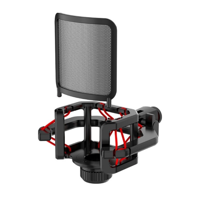 Adjustable Microphone Shock Mount With Microphone Filter Windscreen Reduce Noise