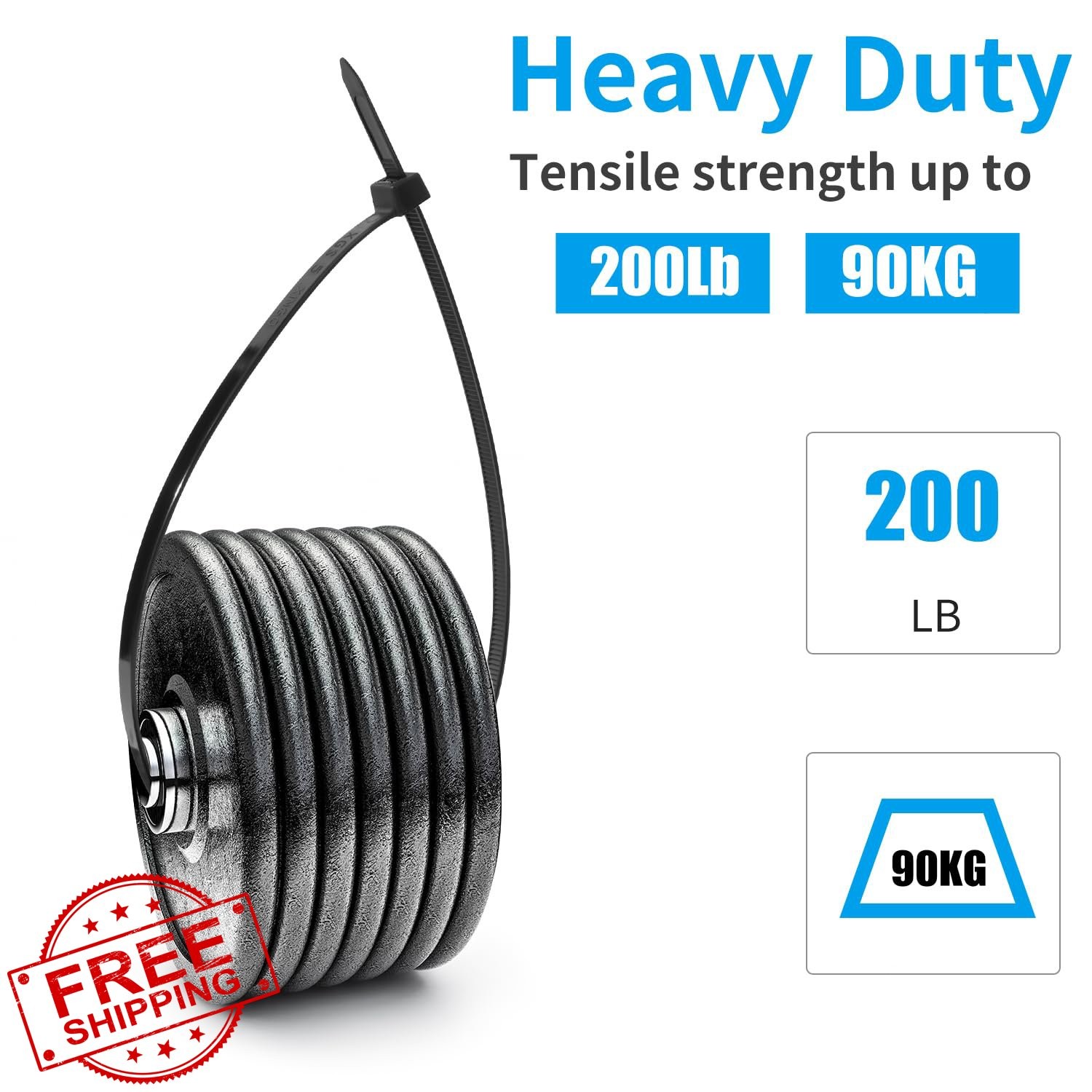 XINGO Heavy Duty Zip Ties 16 Inch 100 Pack UV Resistant