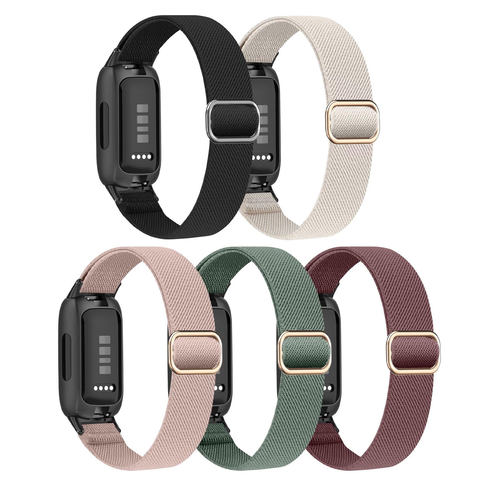 5 Pack Stretchy Nylon Bands For Fitbit Inspire 3 Inspire 2 Sport Strap Replaceme