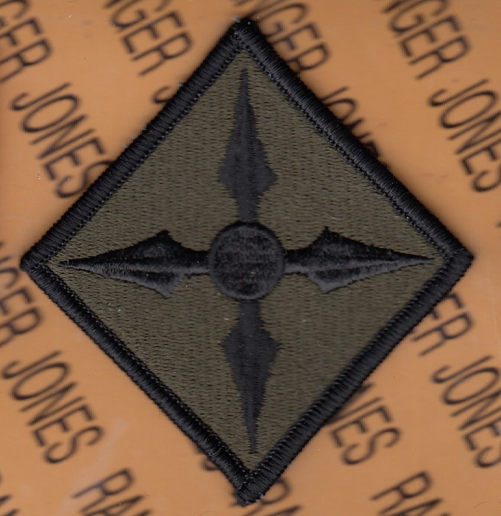 US Army 77th Aviation Brigade OD Green Black BDU ~3.25" uniform patch m/e