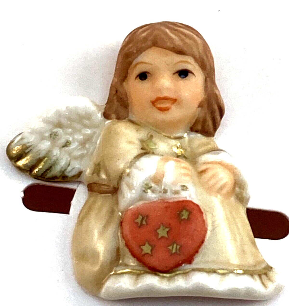 Goebel Angel Porcelain Mini Lapel Pin Brooch with Original Box 2002