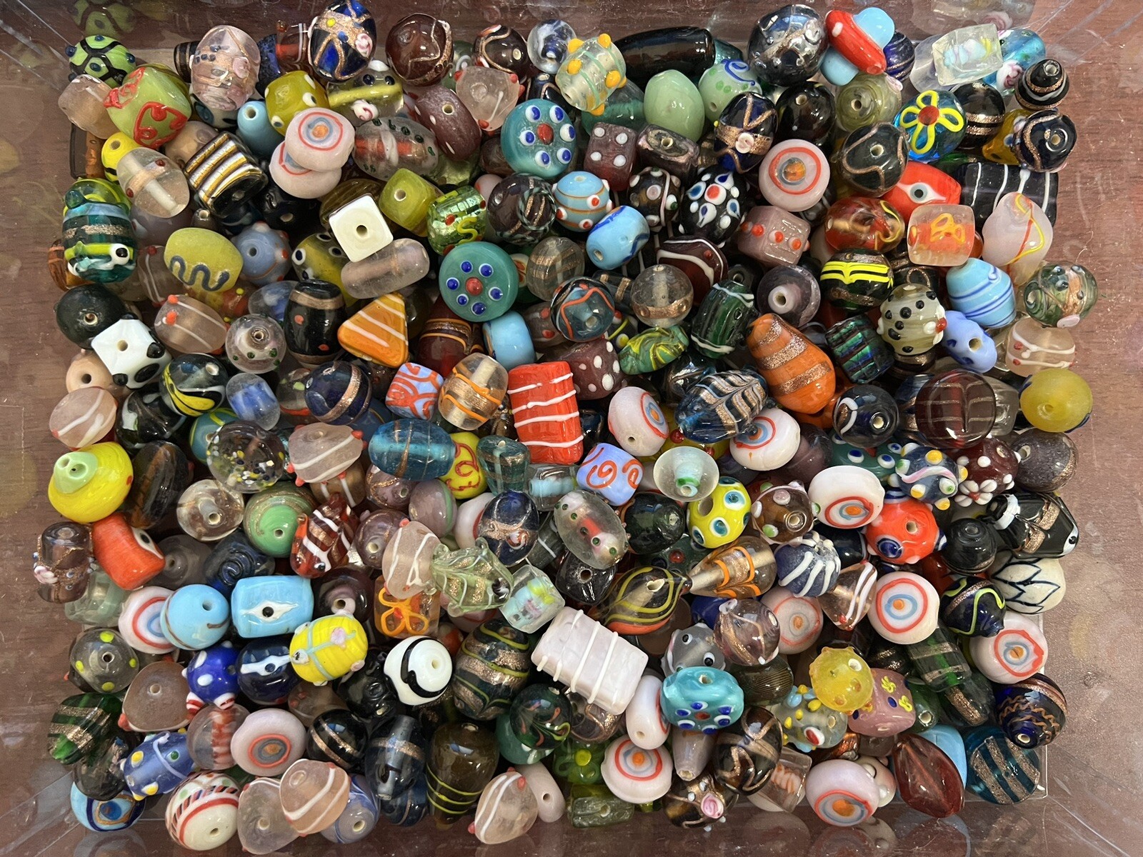 750+ PCS FANCY ASSORT MULTI-COLOR GLASS LOOSE BEADS JEWELRY CRAFTING 10 LB