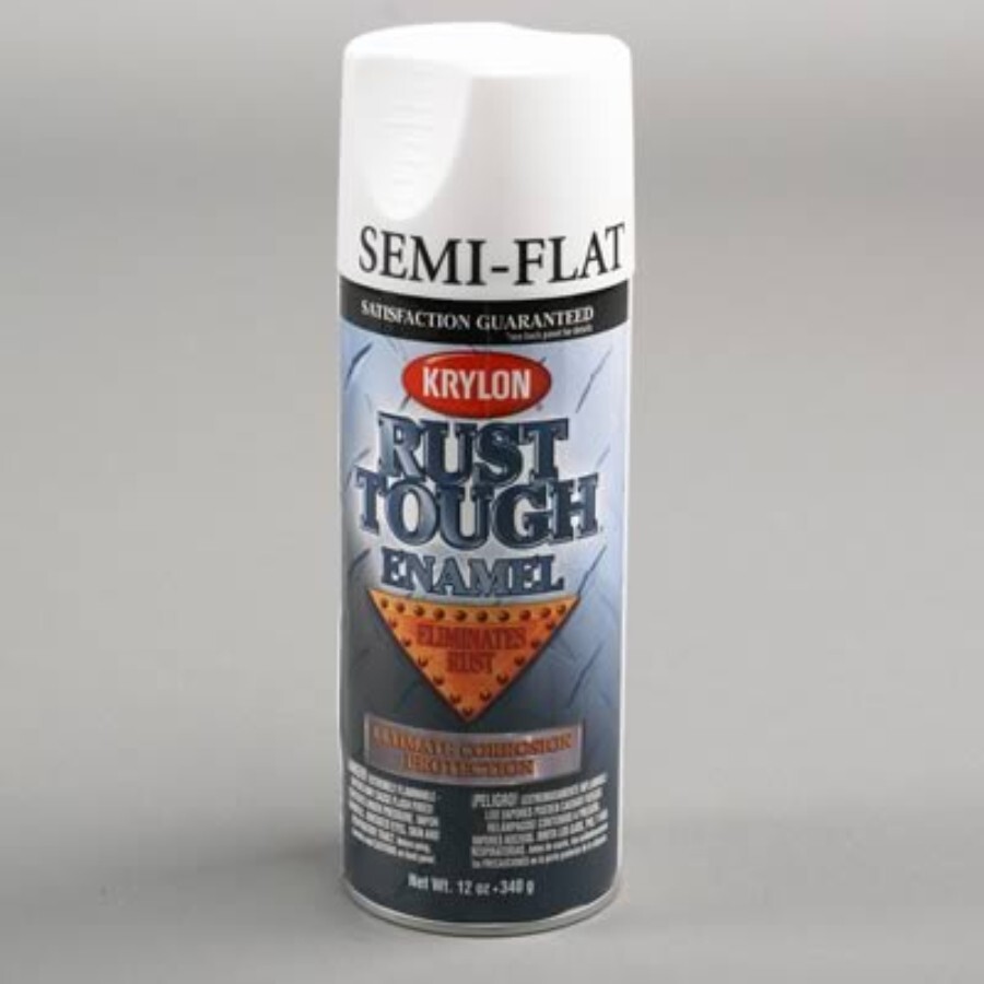 Duplicolor RTA9201 Krylon Rust Tough Enamel Paint, Semi Flat White, 12 Oz Can, O