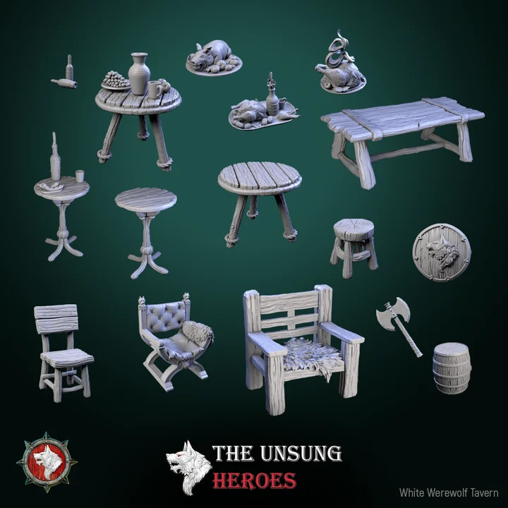 Tavern Fixtures - Resin Tabletop Miniature