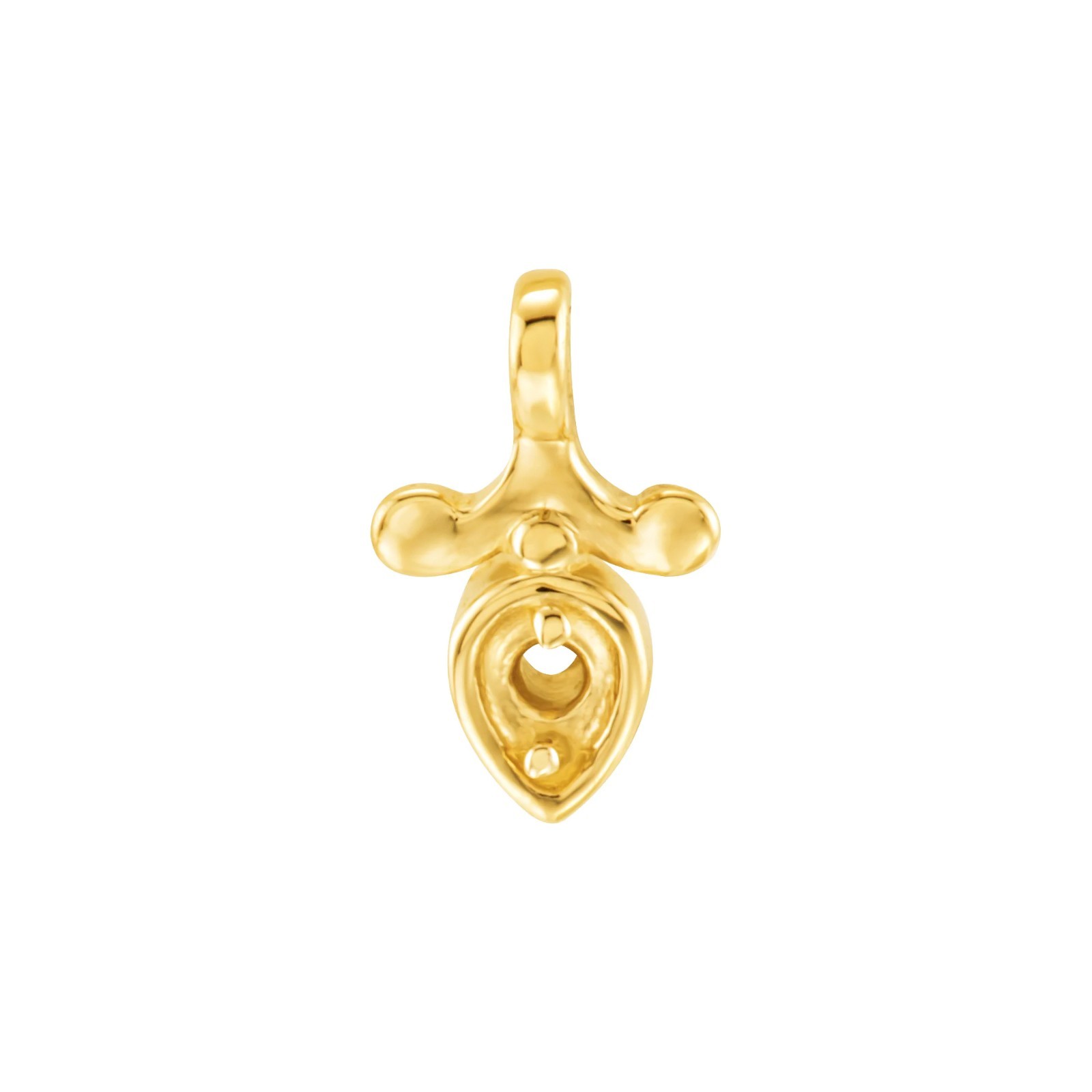 10K 14K 18K Gold, Platinum & Silver 1.5 mm Round Accented Dangle