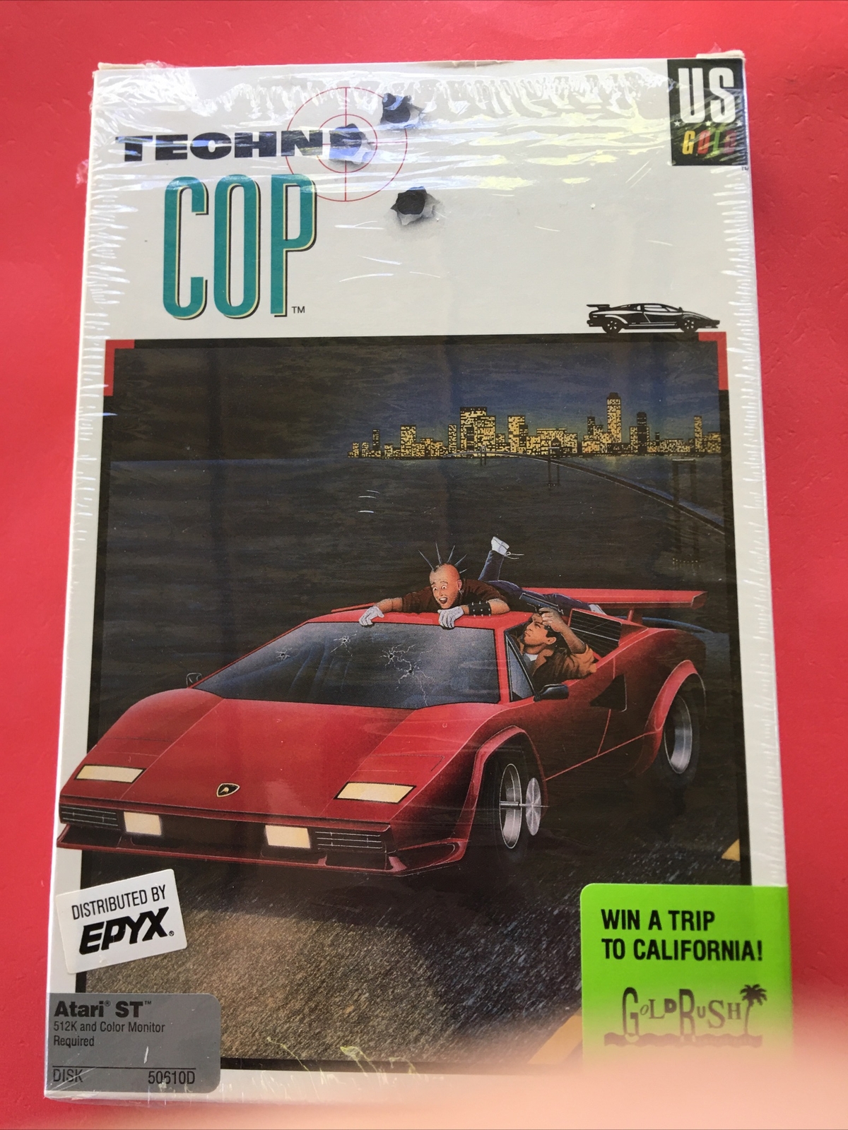 Techno Cop (Atari ST, 1988, U.S. Gold) Tested Game Disks, Complete In Box!
