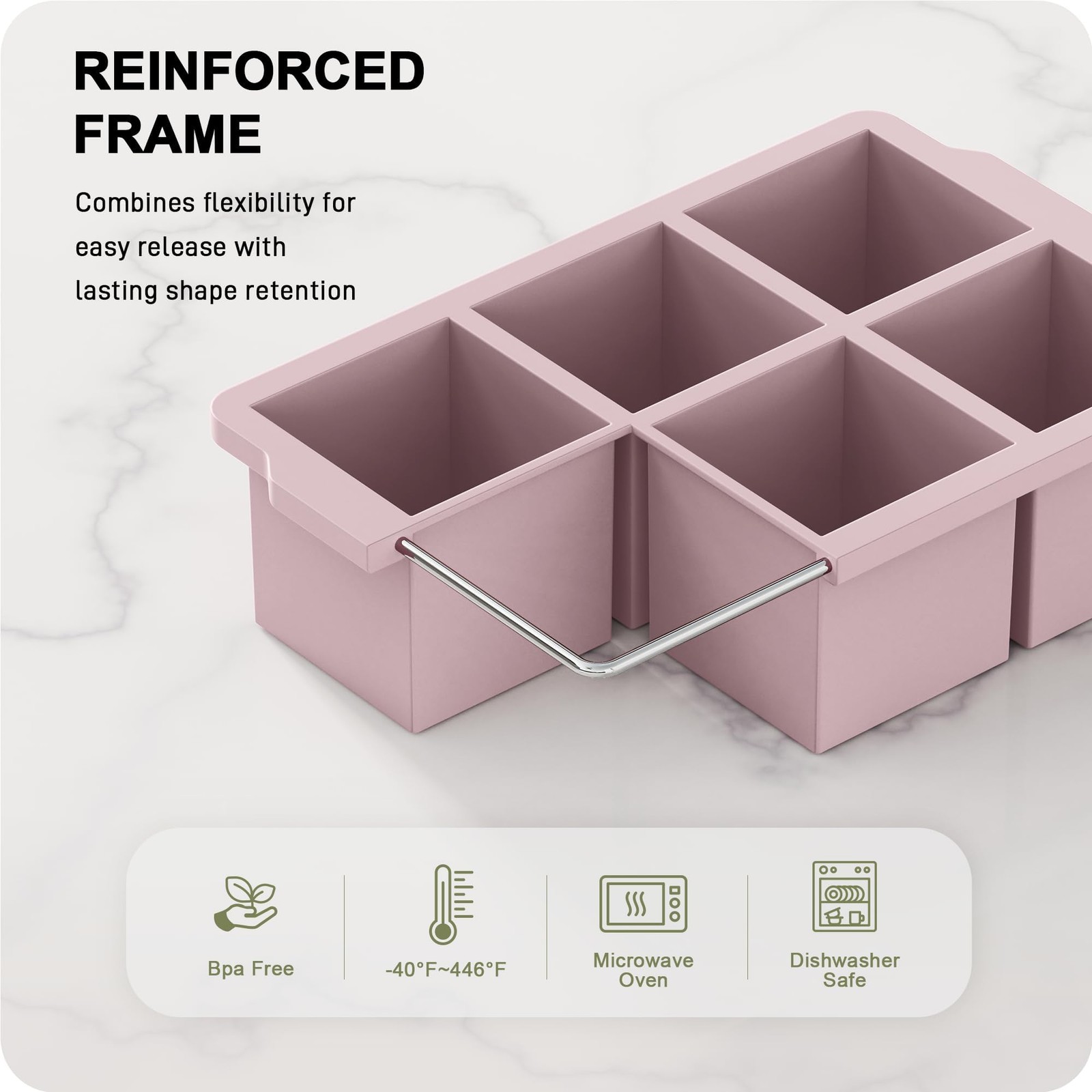 VLM 3 Packs Large Ice Cube Molds with Stackable Molds, Neutral