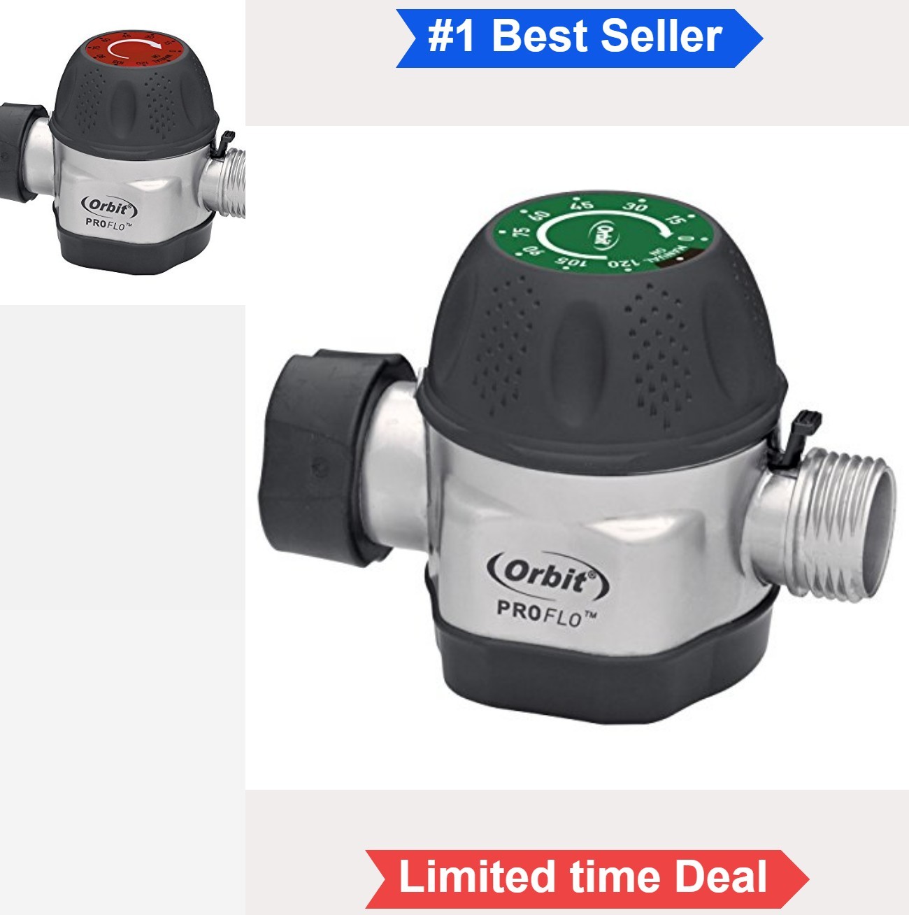 Mechanical Water Timer Metal 15 to 120 Minutes No Battery Hose Faucet Swivel
