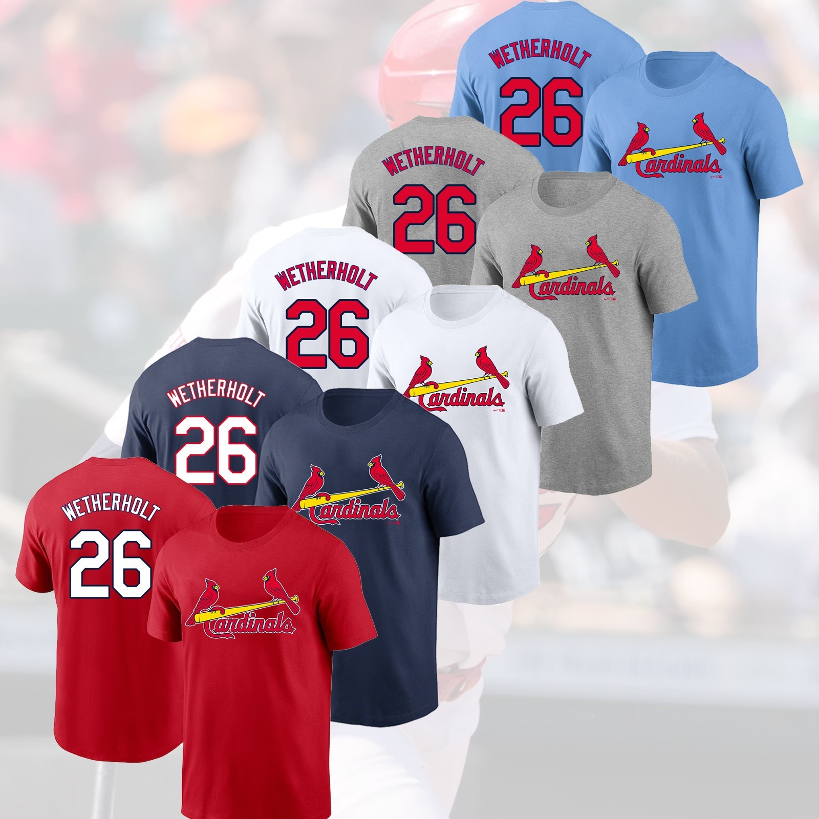 NEW - JJ Wetherholt #26 St. Louis Cardinals 2026 Player Name & Number Fan Look