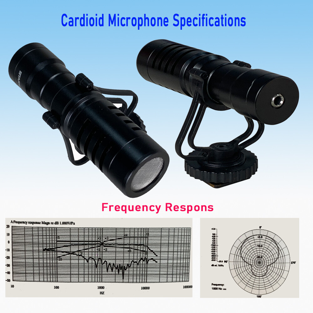 Universal Video Microphone Condensor For Nikon Canon DSLR Camera Android Mic US