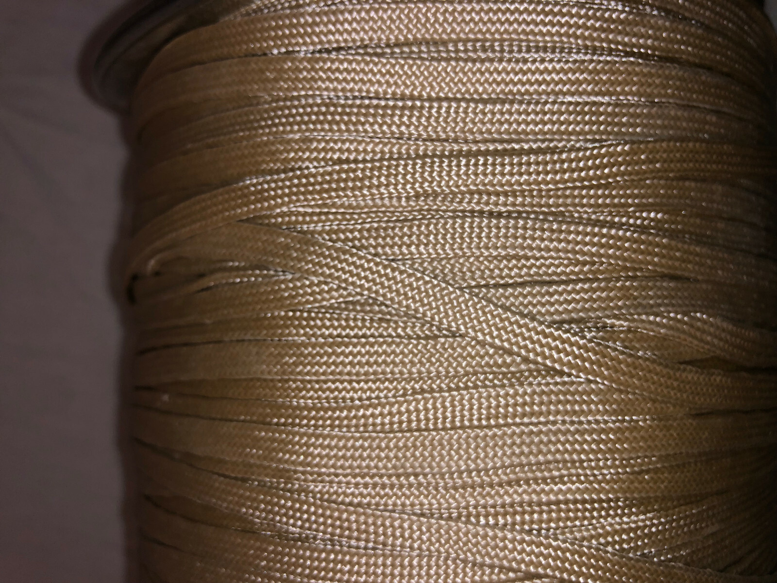 NEW Tan 550 Paracord Nylon Paraline Flat Hollow Cord Coreles in All Sizes