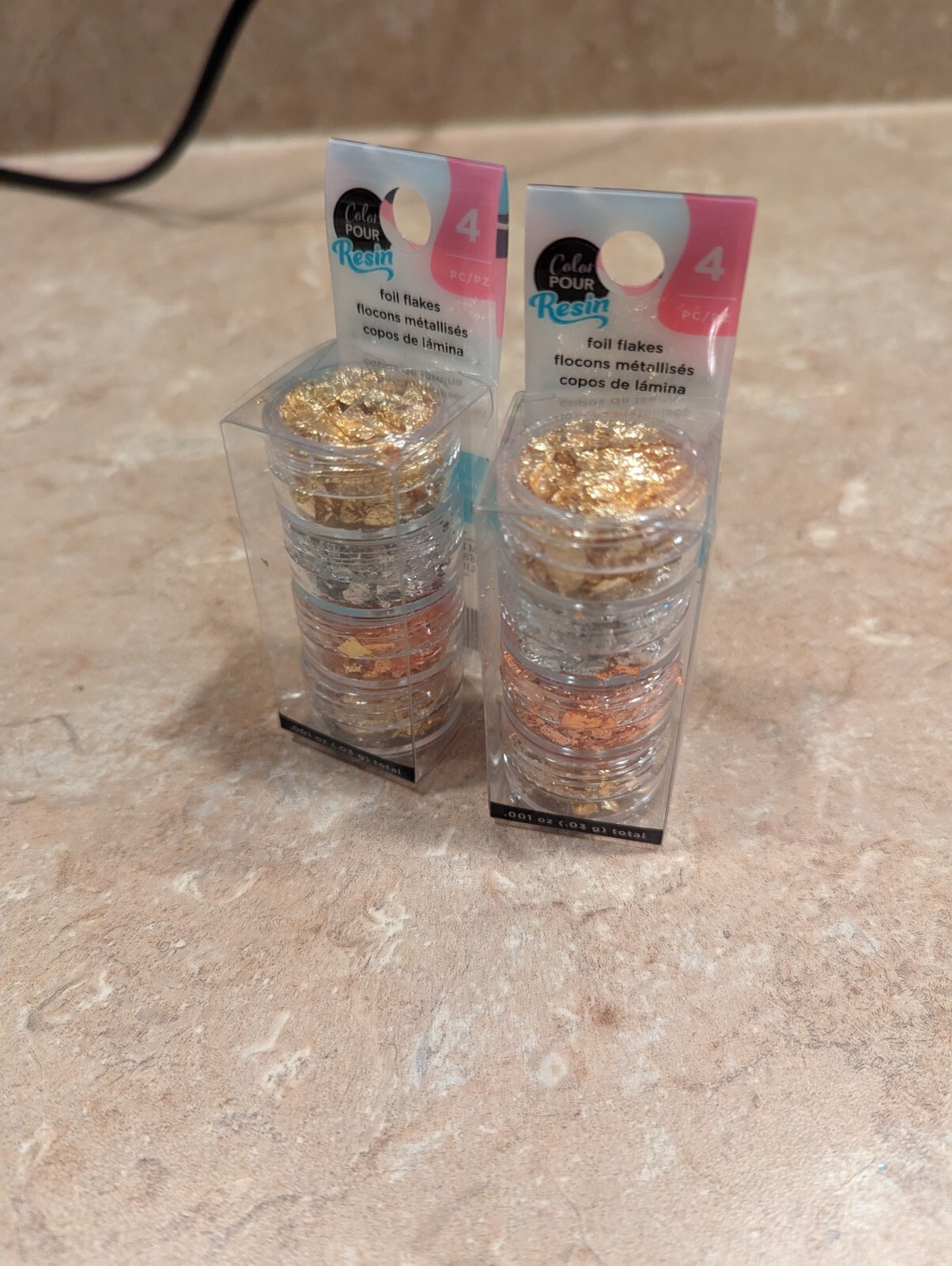 Set Of 2 American Crafts Color Pour Resin Mix-Ins-Foil Flakes - Metallic 4/Pkg