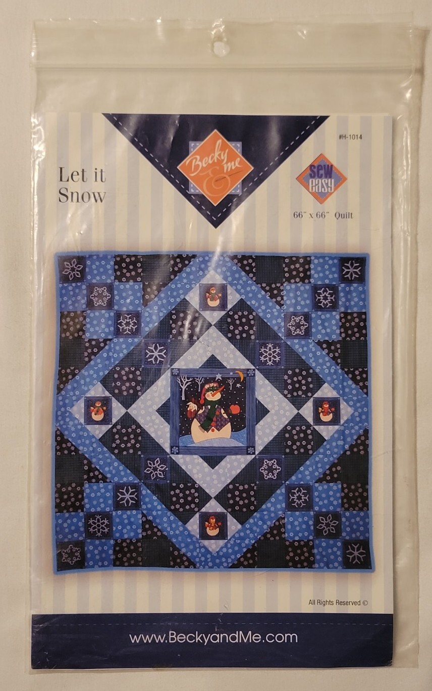 Let It Snow 66" x 66" Quilt Pattern#H-1014 Becky And Me