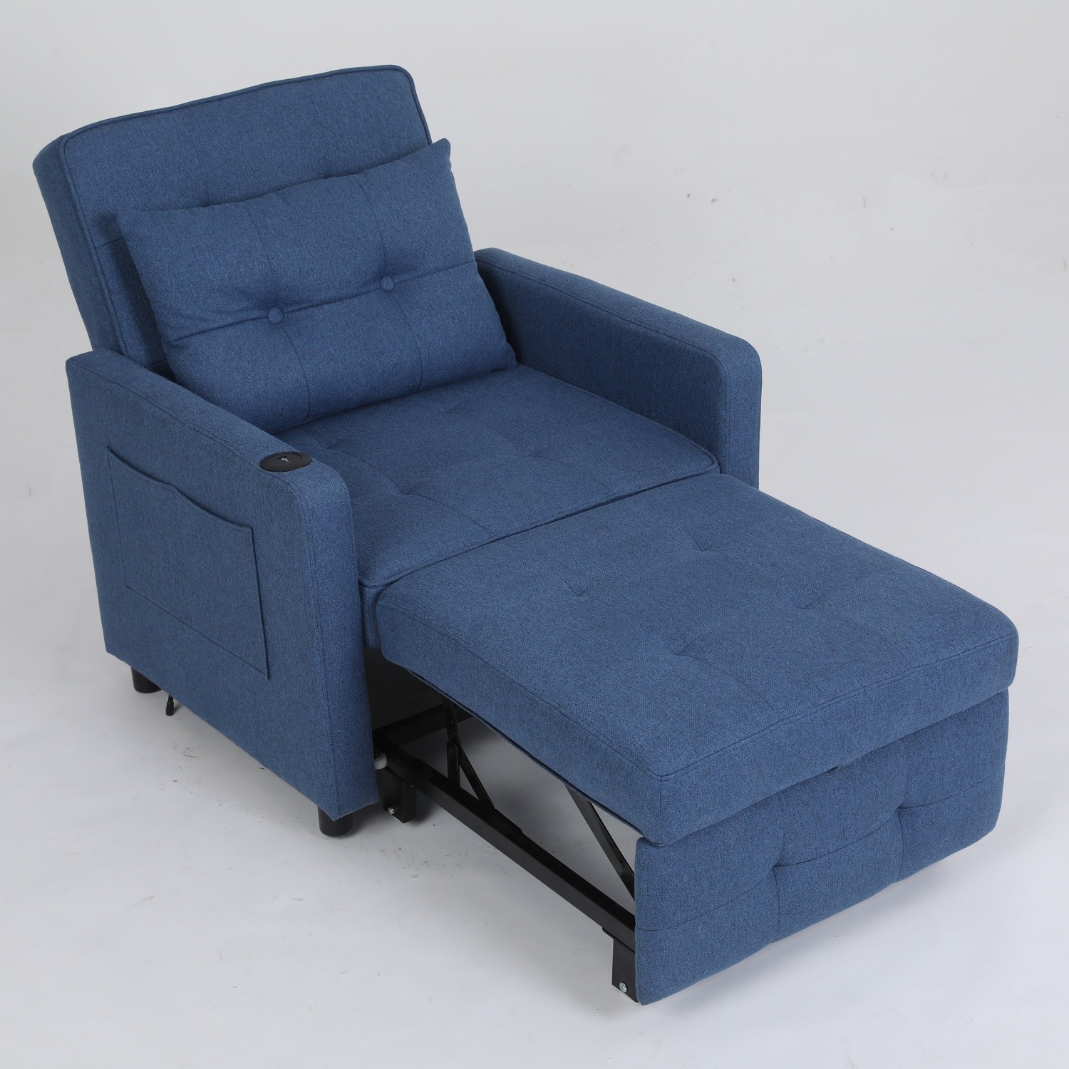 Convertible 3-in-1 Sleeper Sofa Bed Single Folding Pull Out Bed w/ USB Ports