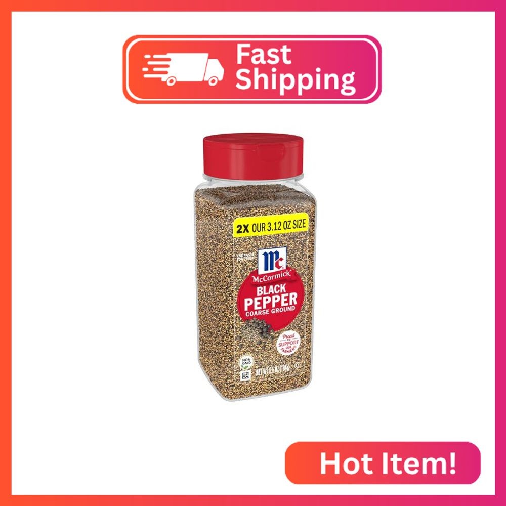 McCormick Coarse Ground Black Pepper, 6.5 oz