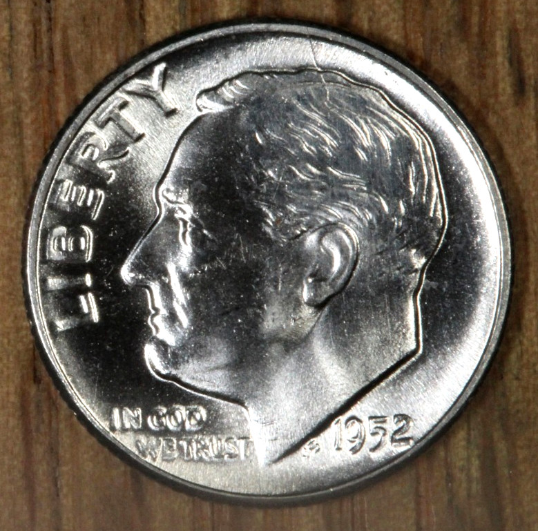 1952 (P) Roosevelt Dime 10¢ - BU - Choice to Gem Uncirculated