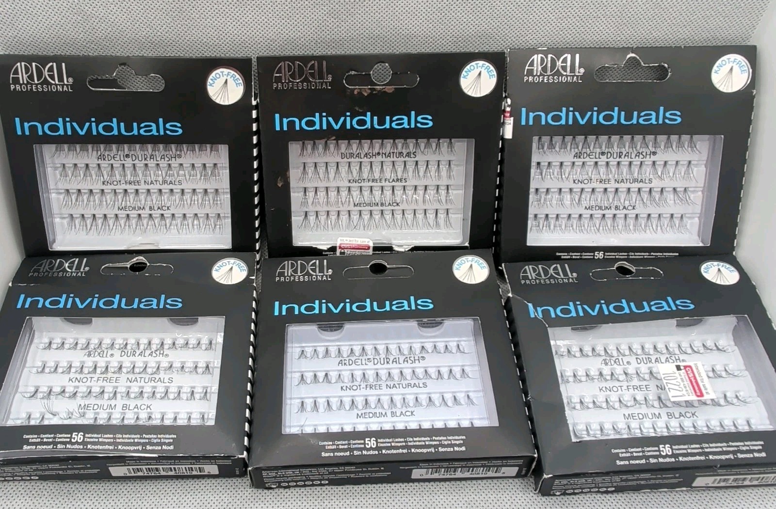 (6) Ardell Duralash Individual Eyelashes Knot Free Medium Black