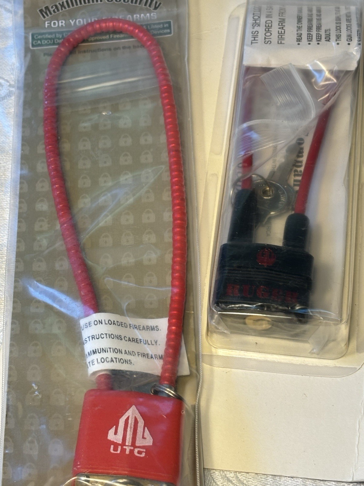Ruger Pistol And UTG Rifle Adjusting Cable Padlocks