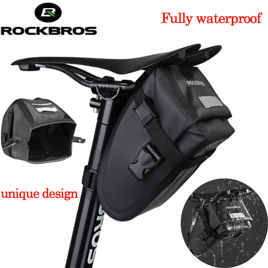 ROCKBROS Cycling Bike Tail Seat Bag Waterproof  Saddle Bag Under Seat Pack Black