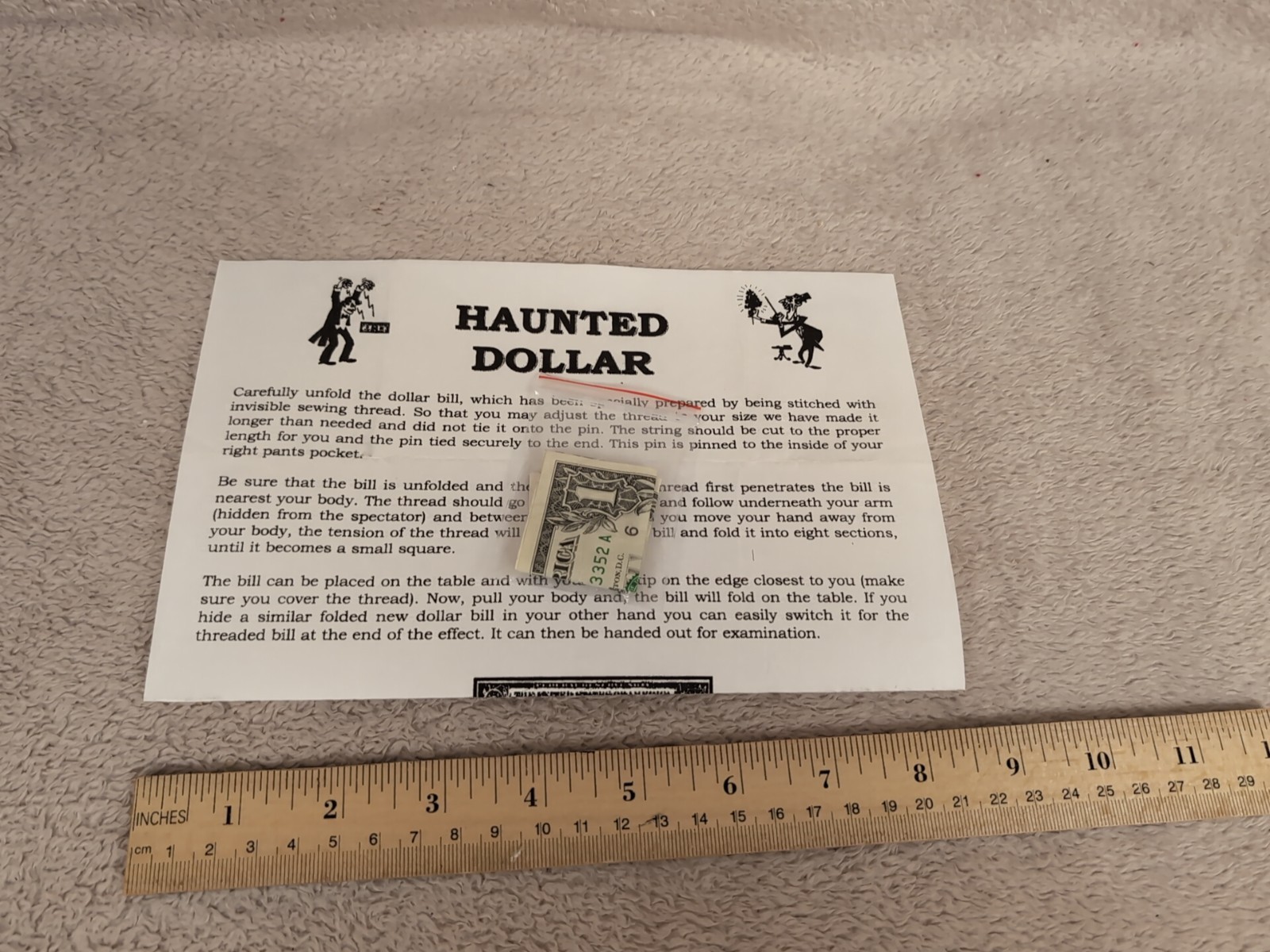 HAUNTED DOLLAR - Bill Folds Itself In Your Open Hand Magic Trick Real Money