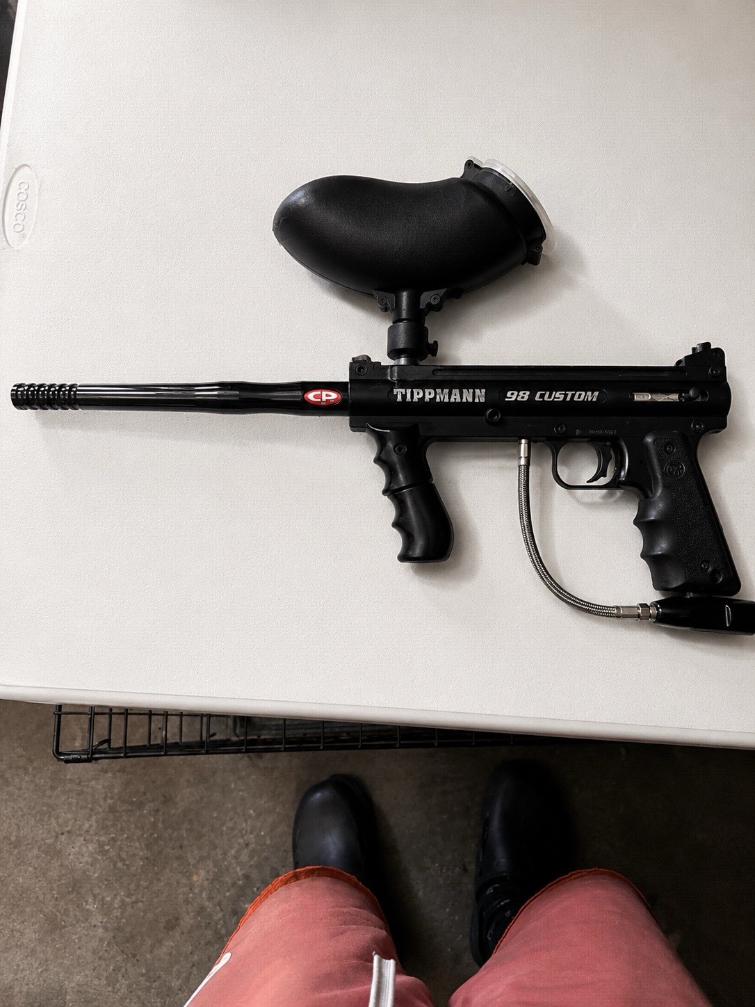 Tippmann 98 Custom Mechanical Paintball Marker Black w/ Hopper CO2 Tank