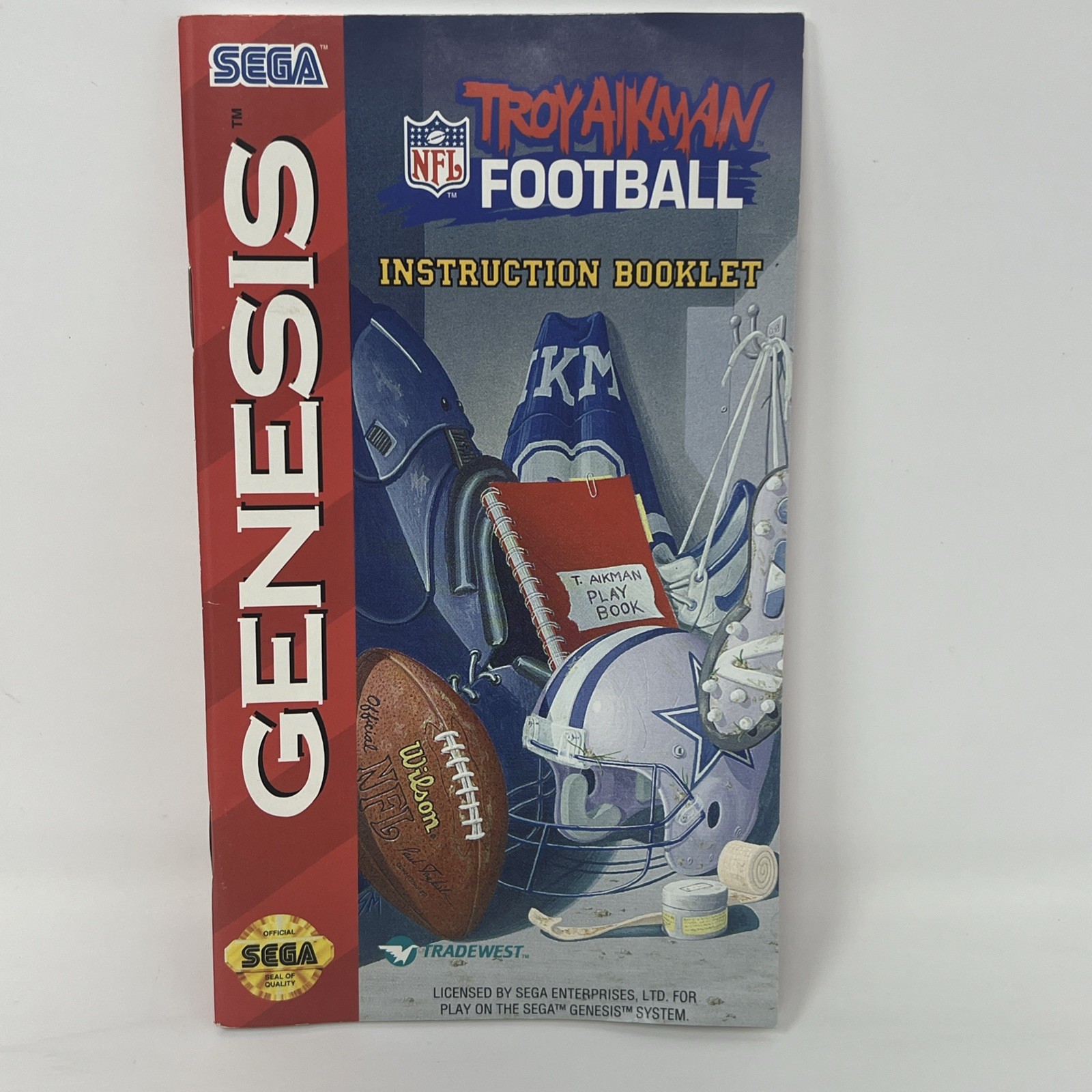 Troy Aikman Football (Sega Genesis, 1994) Instruction Manual Booklet Only