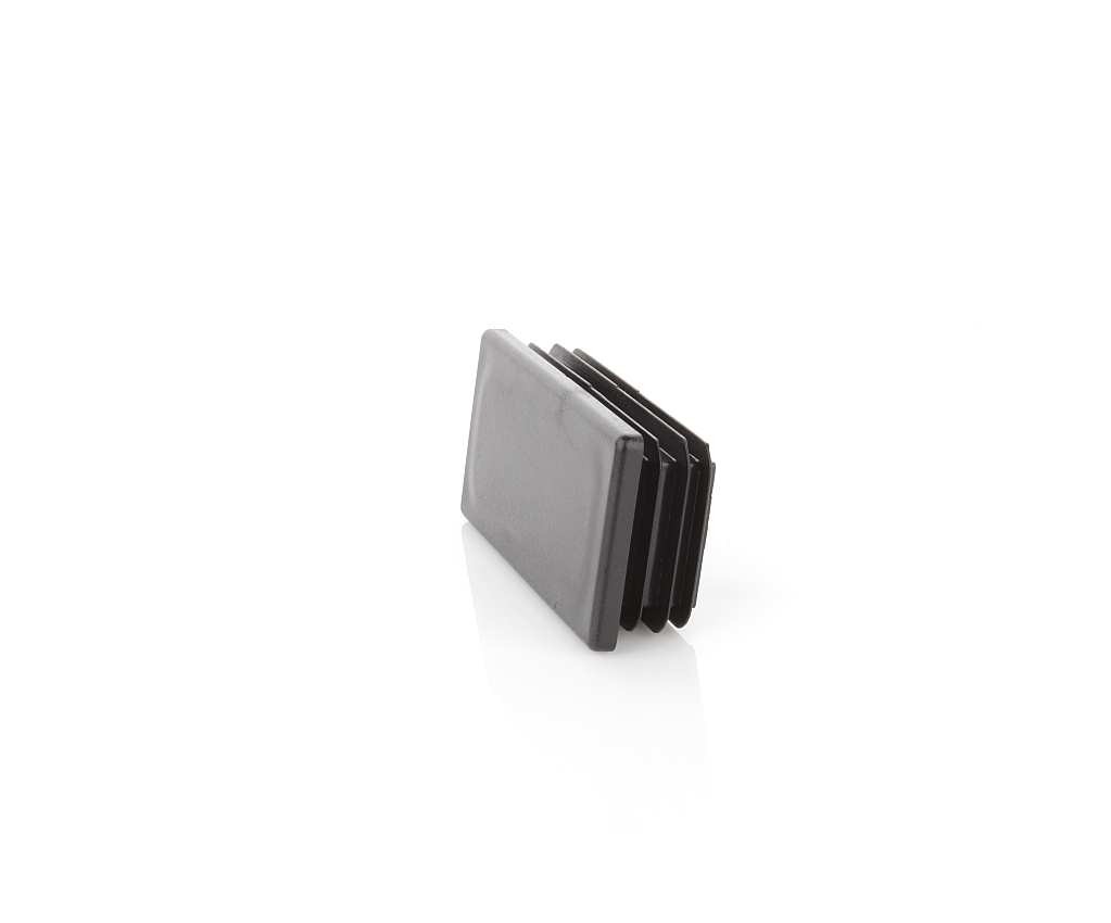 10x Rectangular Tube Lamellar Plug 20x100 mm Anthracite End Caps