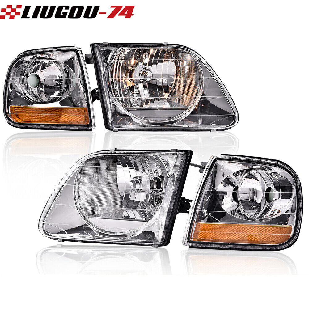 Fit For 1997-2003 Ford F-150 Headlights w/Corner Lights Pair 99-02 Expedition
