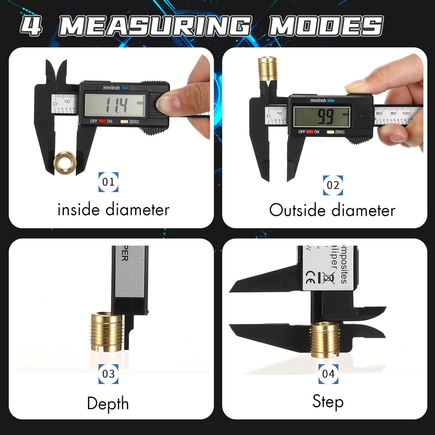 Electronic Digital Calipers, inch and Millimeter Conversion,LCD Screen...